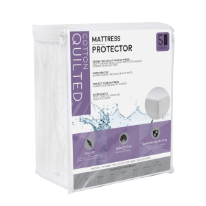 Fitted Quilted 100% Cotton Mattress Protector - Waterproof & Hypoallergenic