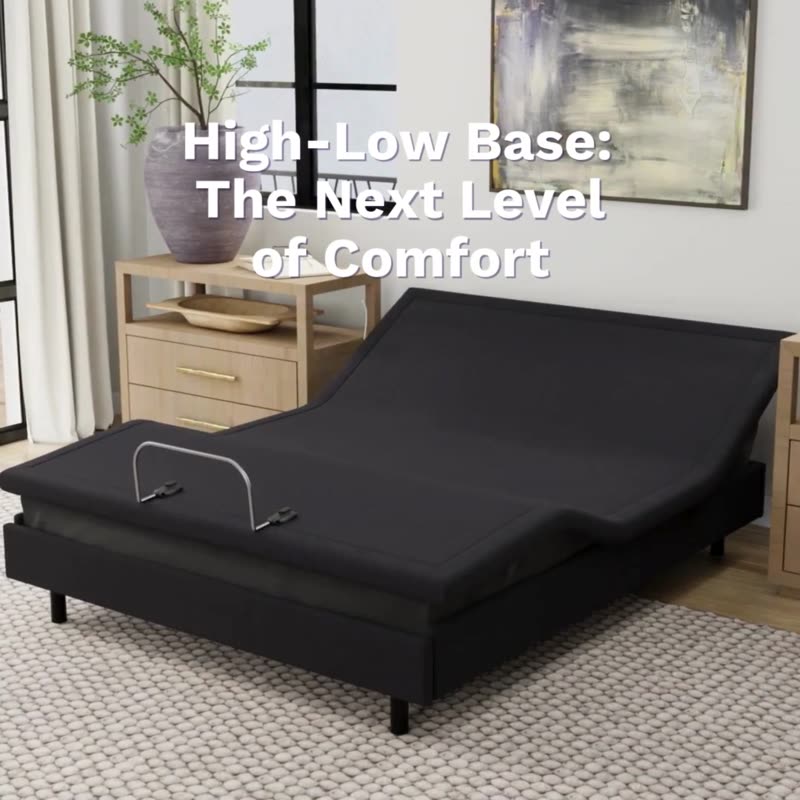e8 High-Low Lift & Tilt Adjustable Bed Base with Massage, Under-Bed Lights & USB Ports - video