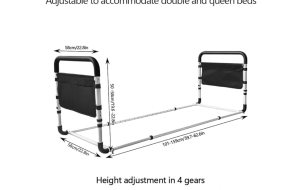 Bed Rails for Elderly Adults Safety, Adjustable Bedside Assist Rail with Storage Pockets