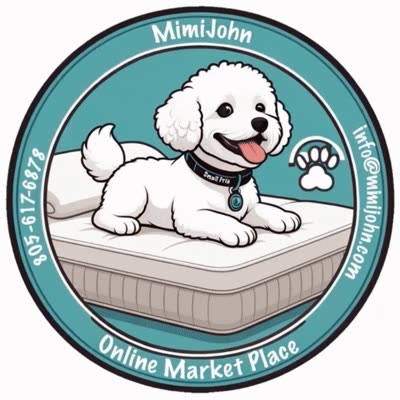 Peanut the dog testing a MimiJohn mattress